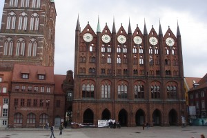 Backsteingotik in Stralsund, das Rathaus